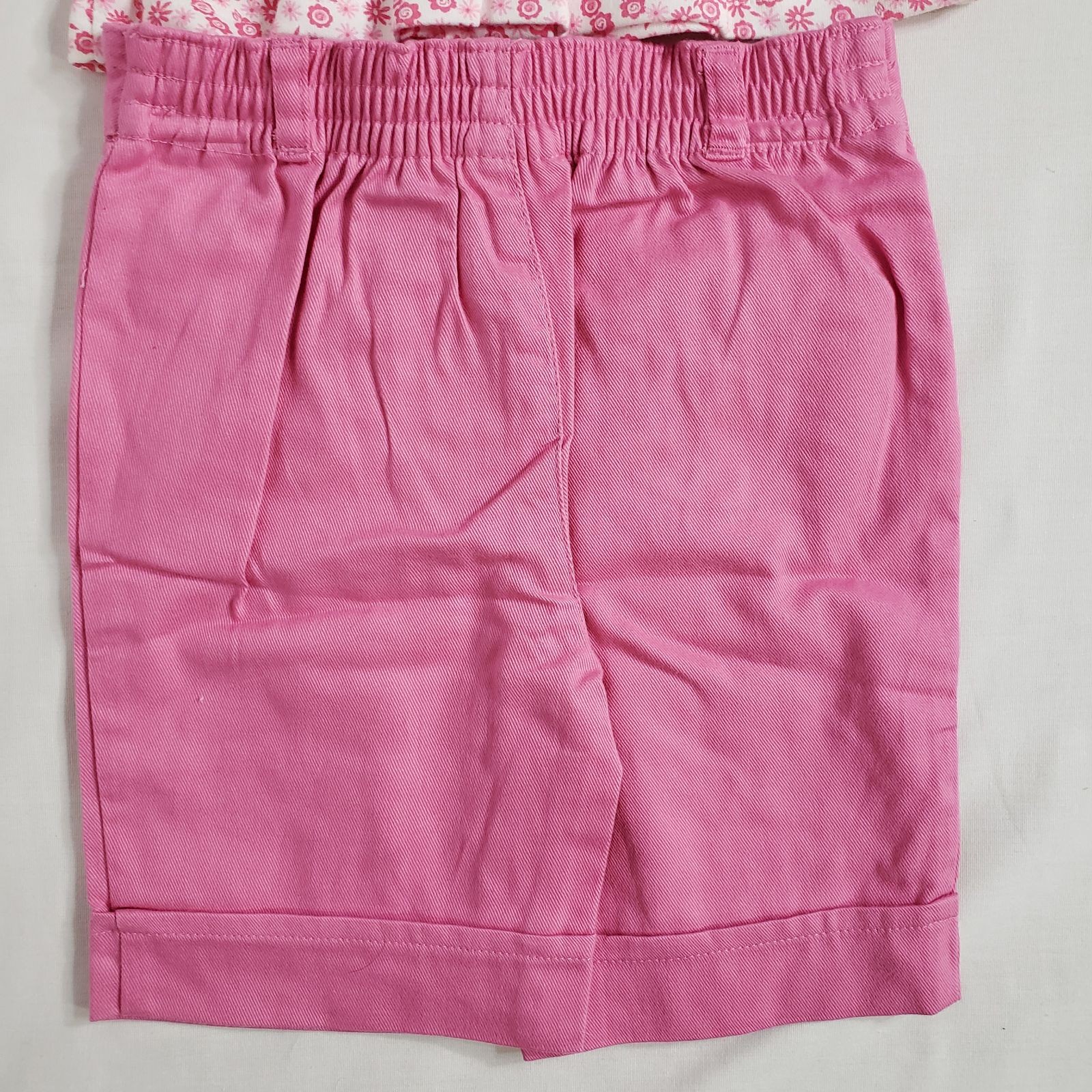1 Piece Outfit Girls Size 12 Mths Pink Bundle Cuffed Shorts Floral Top Ties