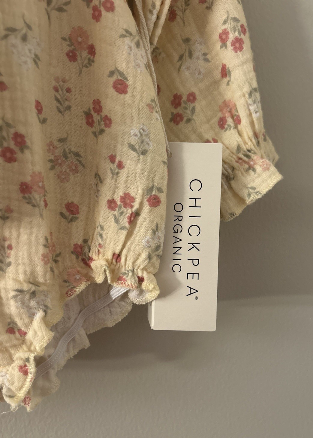 Chickpea Organic Cotton Floral Yellow 3-Piece Matching Set NWT Baby Size 3-6 Mo.