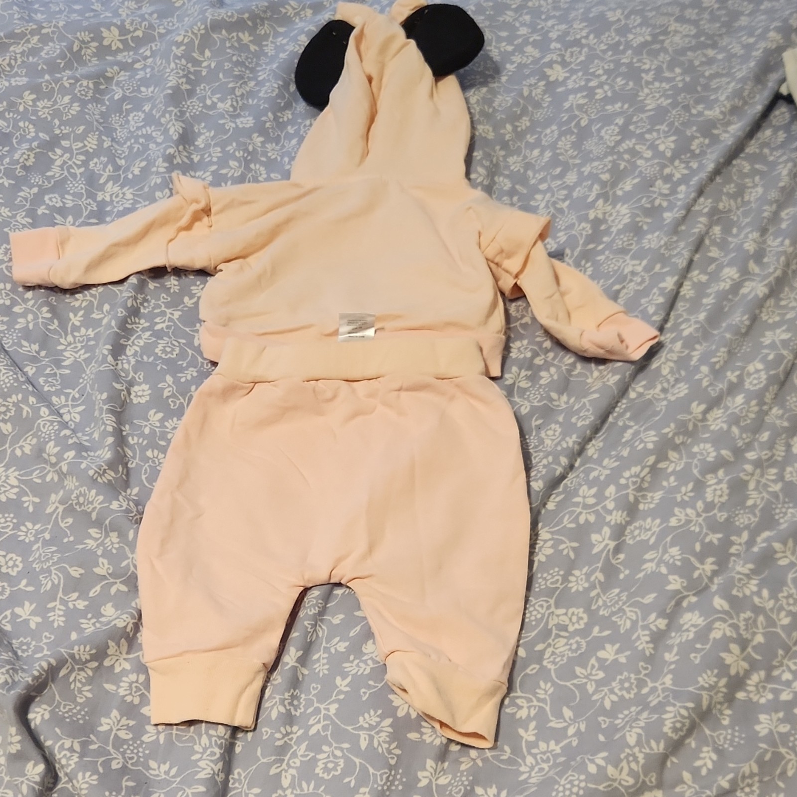 Disney Baby Minnie Mouse Girls 0-3M 2pc Fleece Hooded Pullover Hoodie & Pants