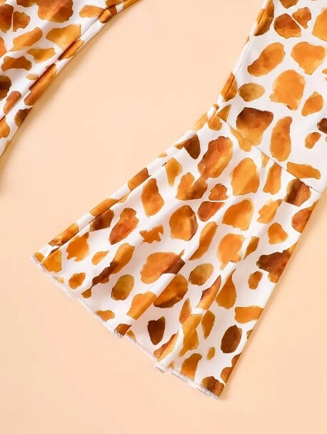 NEW Giraffe Girls Long Sleeve Bell Bottoms Outfit Set