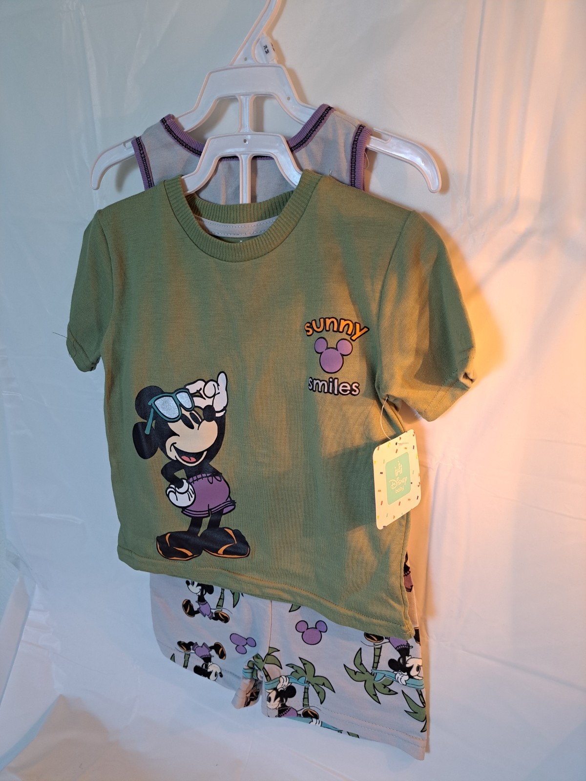 Disney Boys 4pc set Size 24M -1 Tshirt, 1 Tanktop, 2 pairs of shorts- NEW w/TAGS