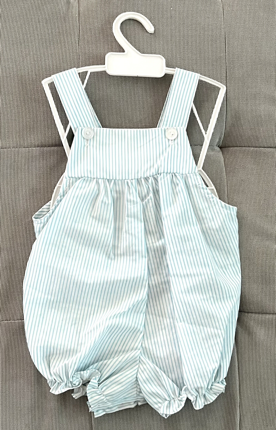 J&L Baby NEW Two Piece Unisex Romper Set Blue White Beach Theme Sz 6-9 Months
