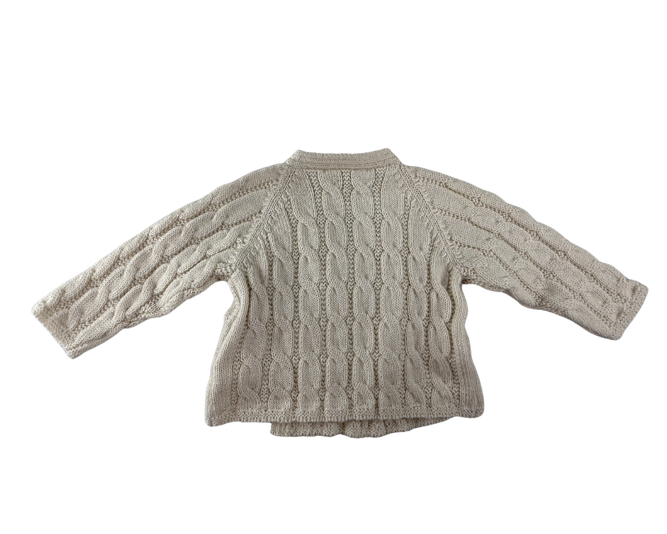 NWT Bonpoint Jalina Cable Knit Wrap Set Ivory Milk White 6M Luxury Baby Outfit