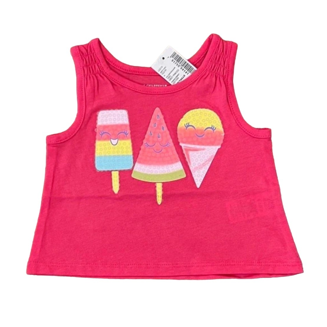 NWT Children’s Place Pink W/Sequin Ice Cream Tank & Shorts Outfit – Size 6-9 M