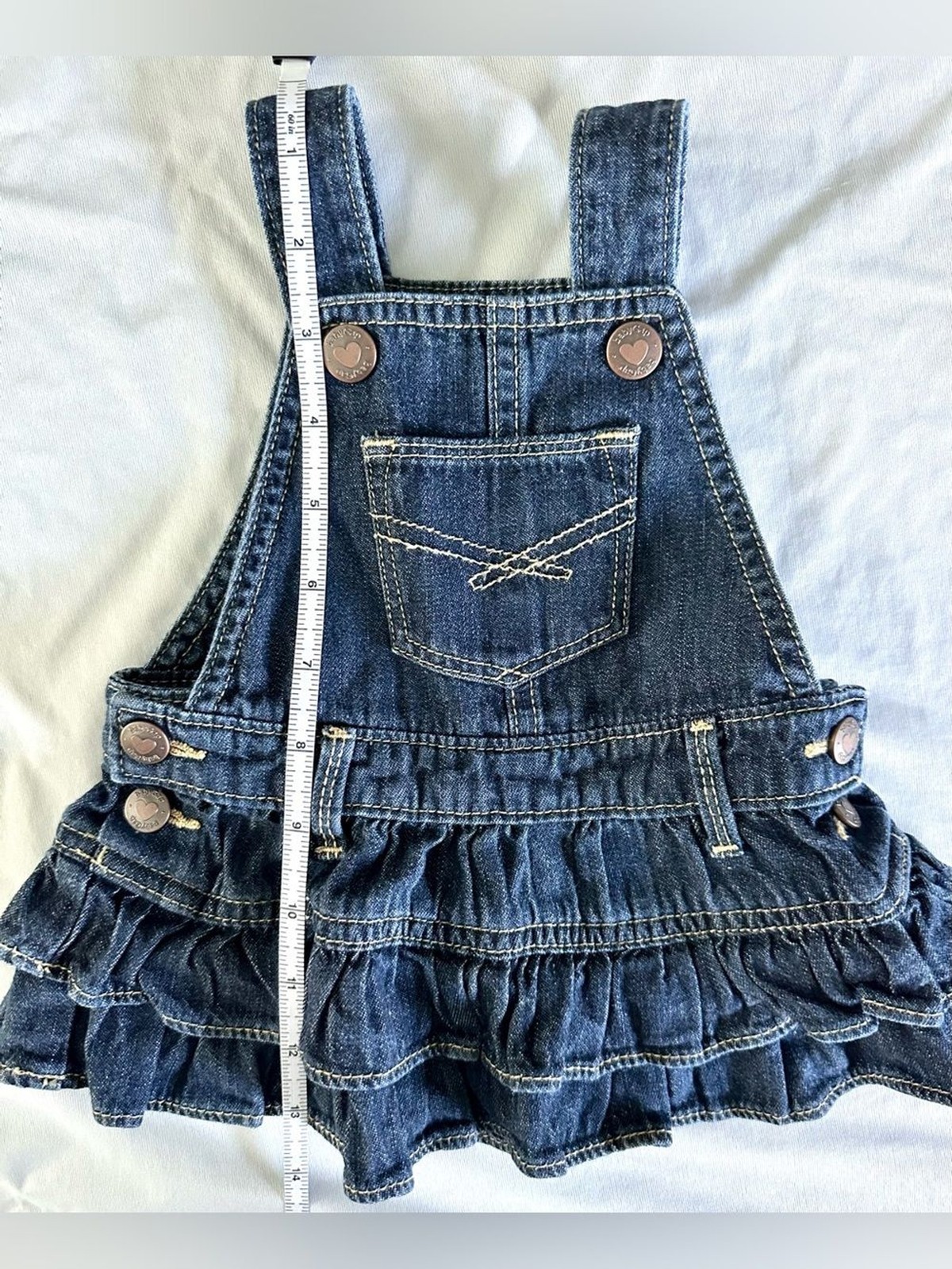 Baby Gap Denim Overall Dress w/ Bloomers Size 3–6 Months Ruffle Skirt