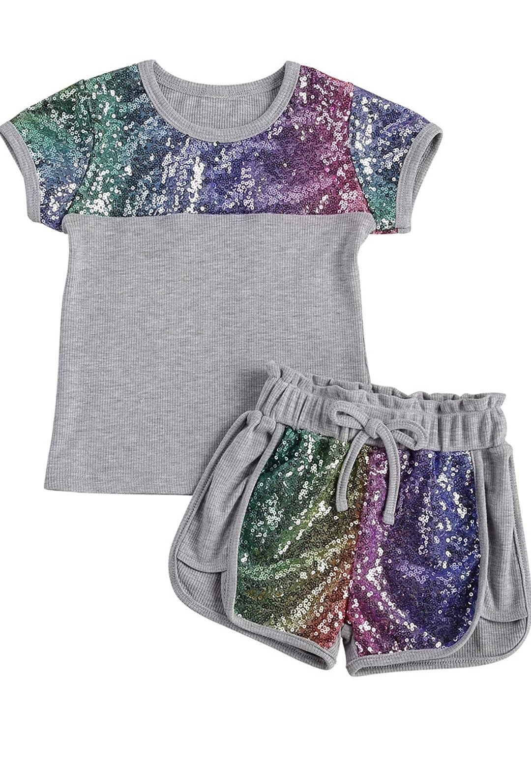 GIRL party 4-5 years Clothes Sequins Pocket Knitted outfit set