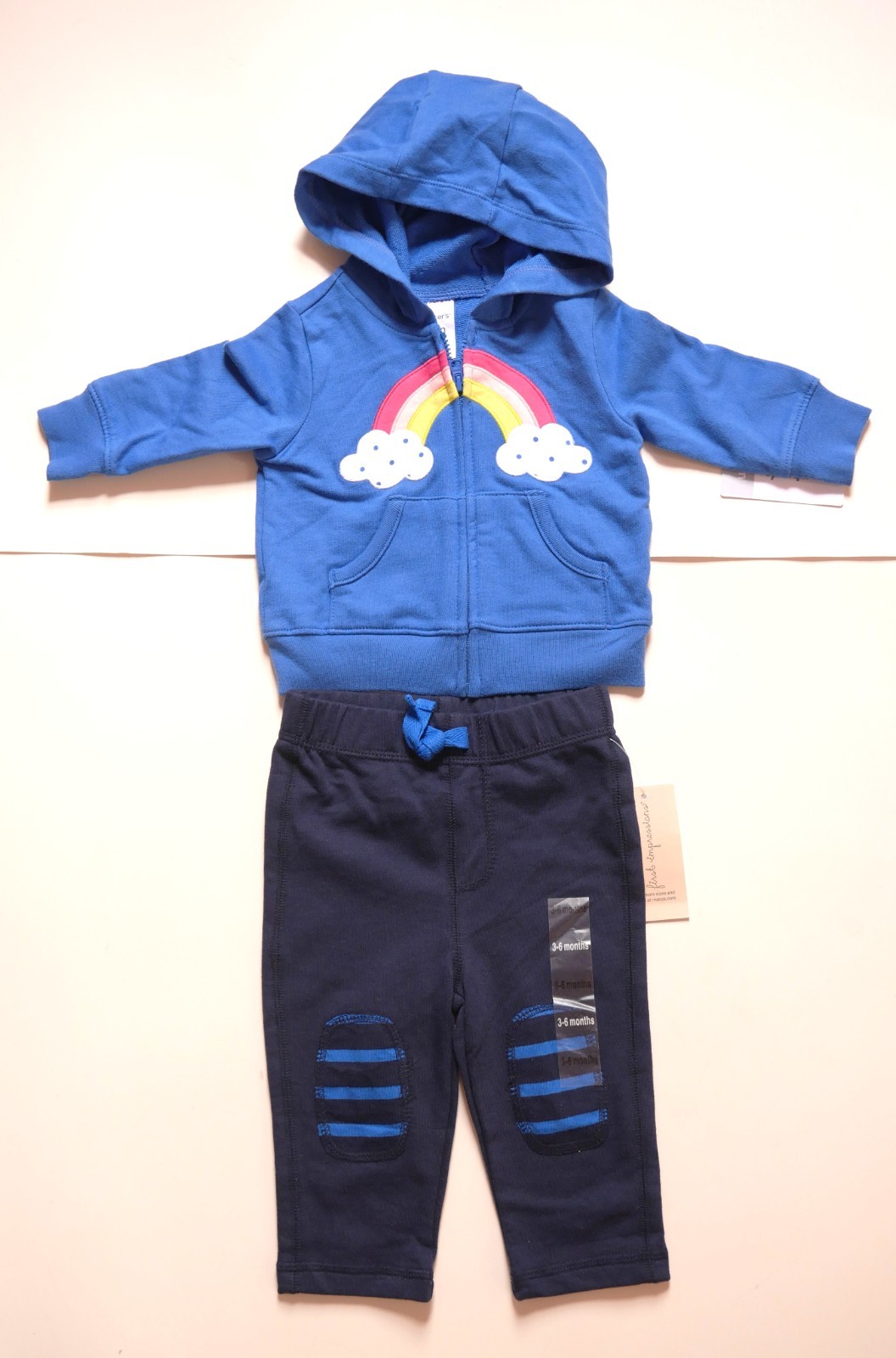 MULTIBREND TODDLER UNISEX ACTIVEWEAR SET FULL ZIP HOODIE PANTS 3-6 MON NEW