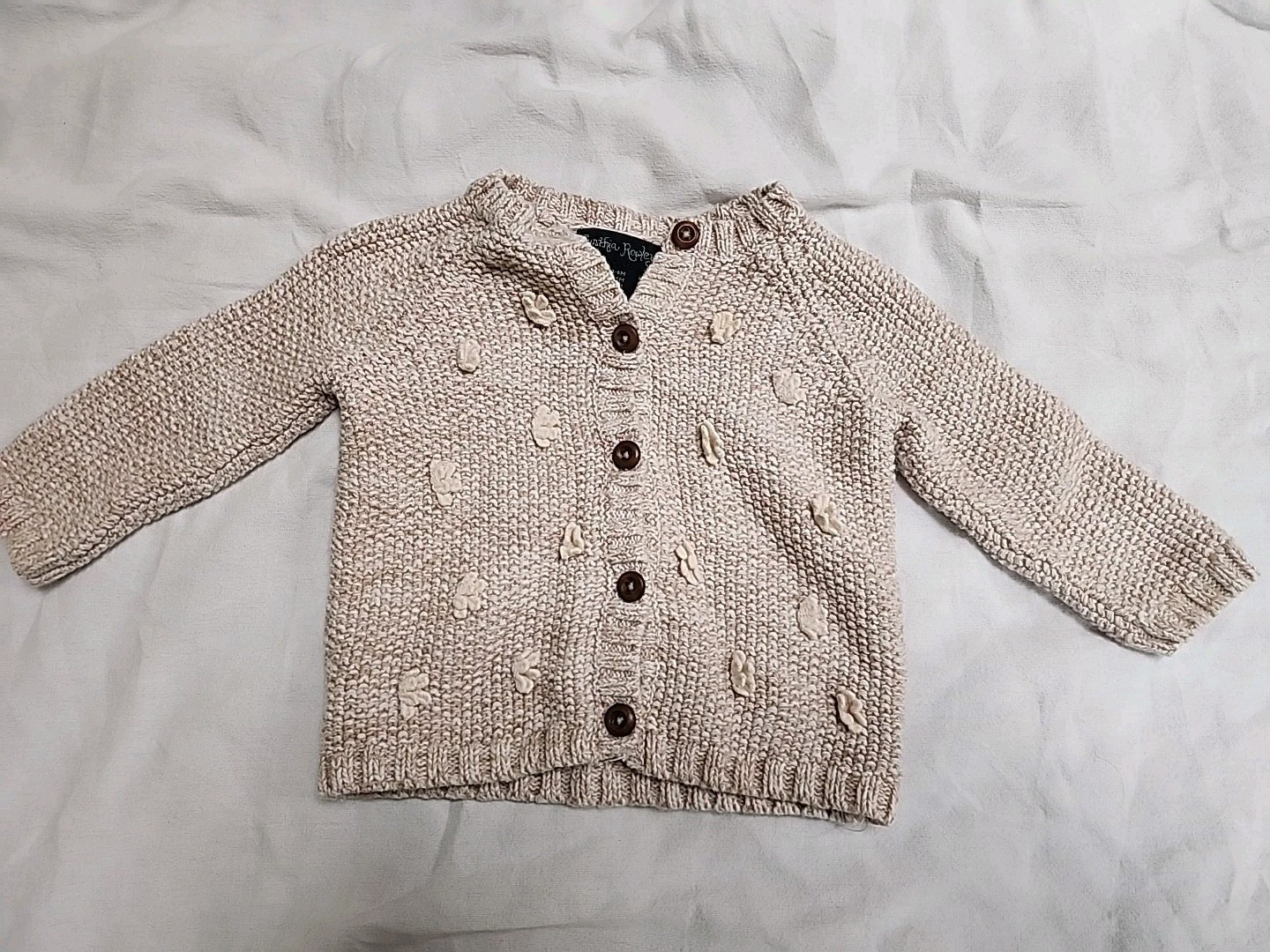 Baby Girl Cynthia Rowley Beige Knit Sweater 3-Piece Set 3-6 month size