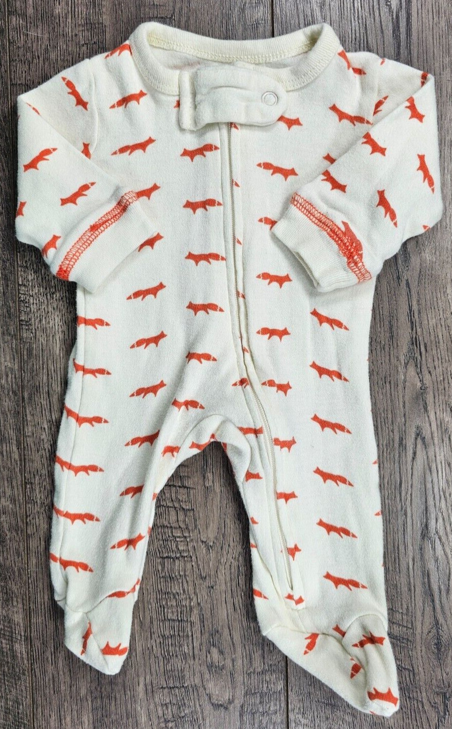 Baby Boy Clothes Touched By Nature Preemie Orange Fox Footed Outfit