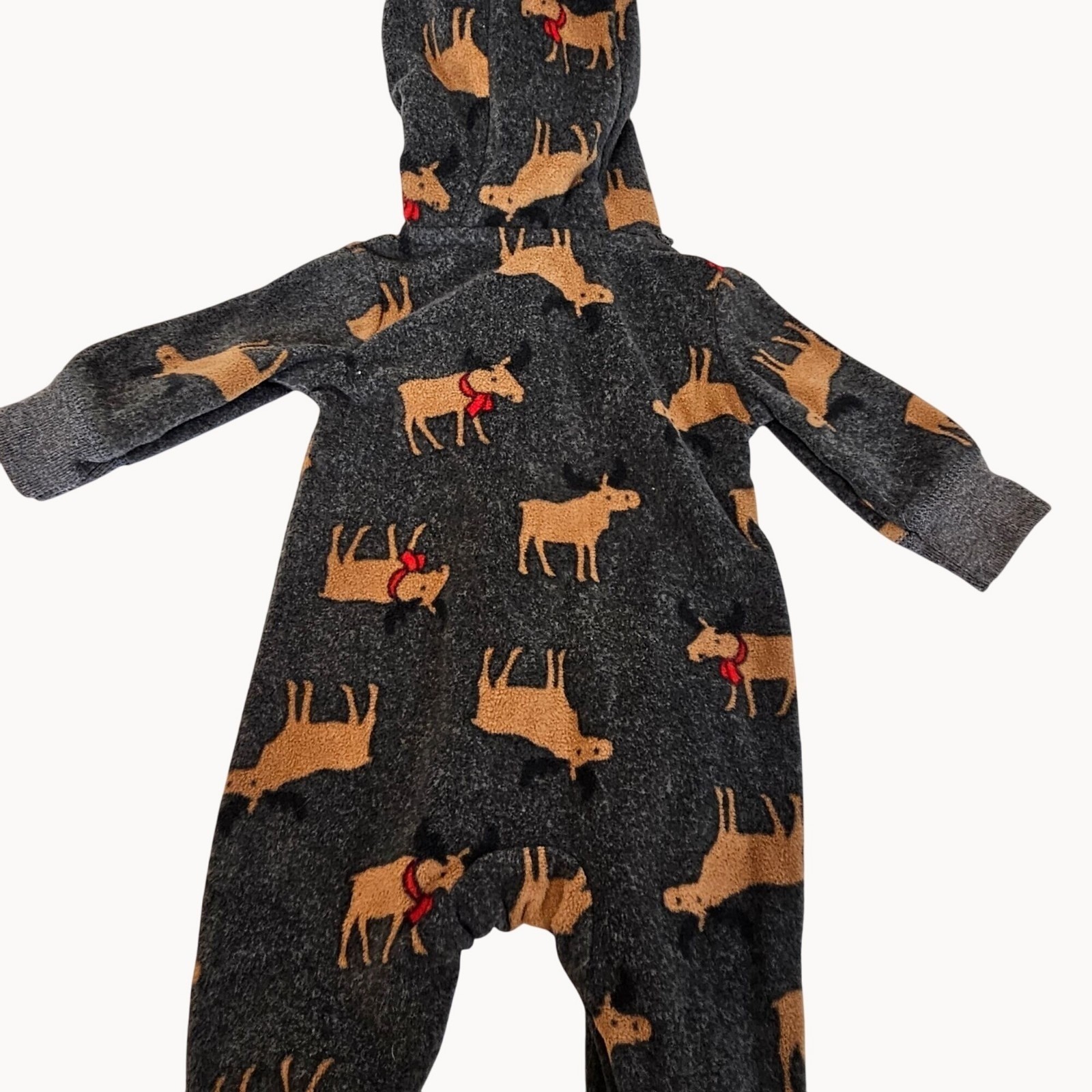 Newborn Woodland Moose Sleeper & Fleece Romper w Douglas Plush Cabin Outfit Set