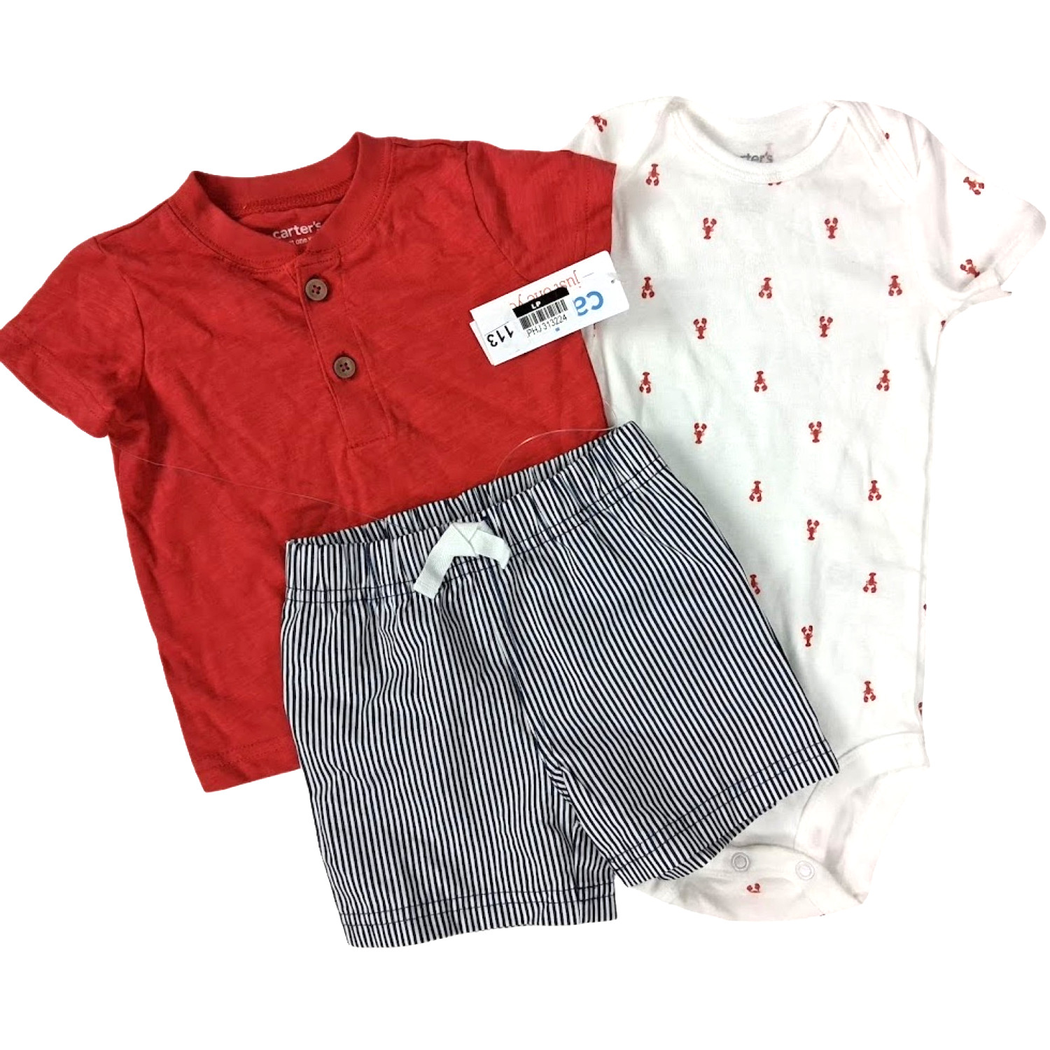 Carter’s Just One You 3pc Baby Boy 12 Mos Shorts Outfit Set Crab Shirt Ocean NWT