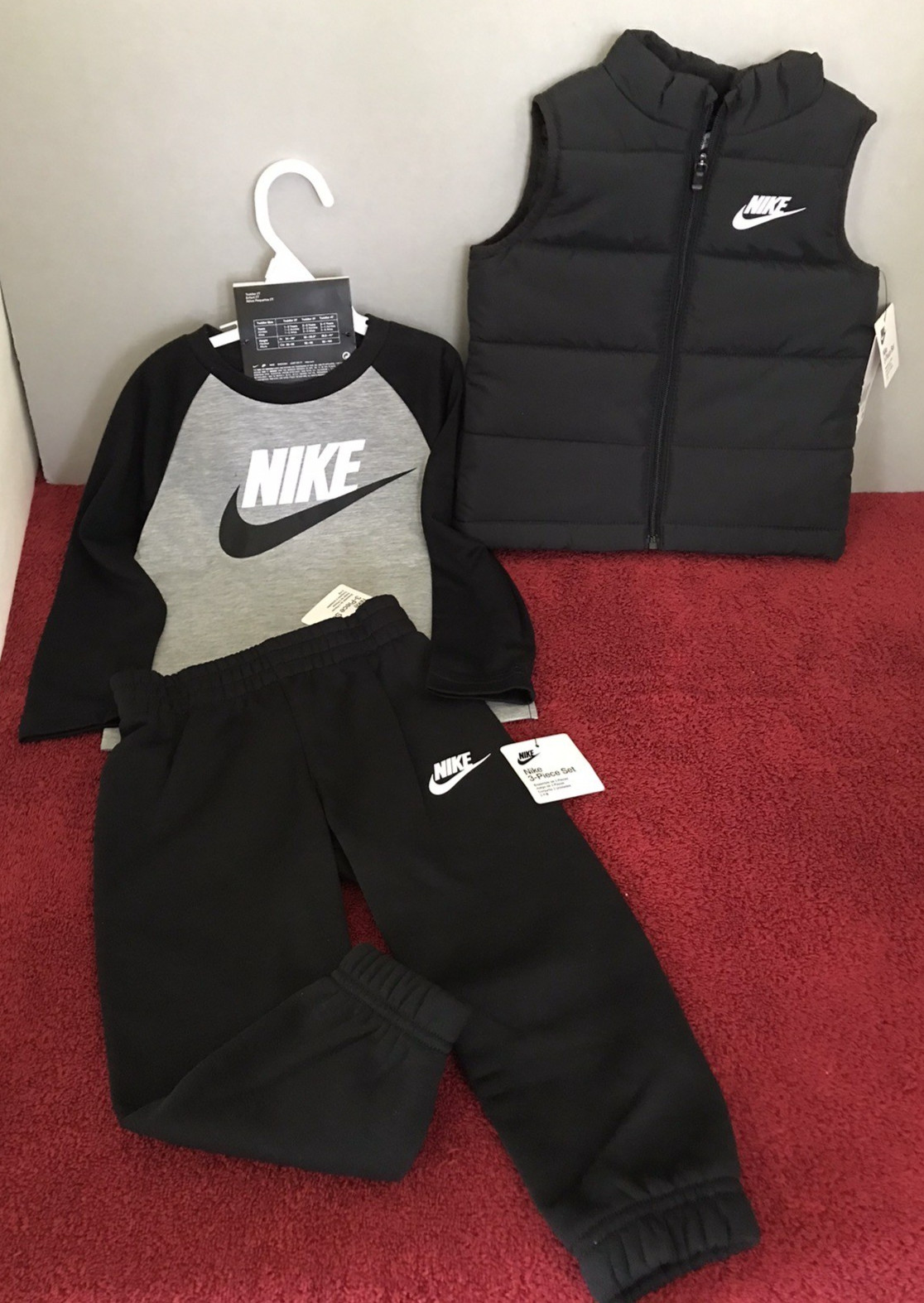 Nike 3-Piece Boy’s Size 2T Clothes Set Pants, Shirt, Puffer Vest NWT ($85 MSRP)