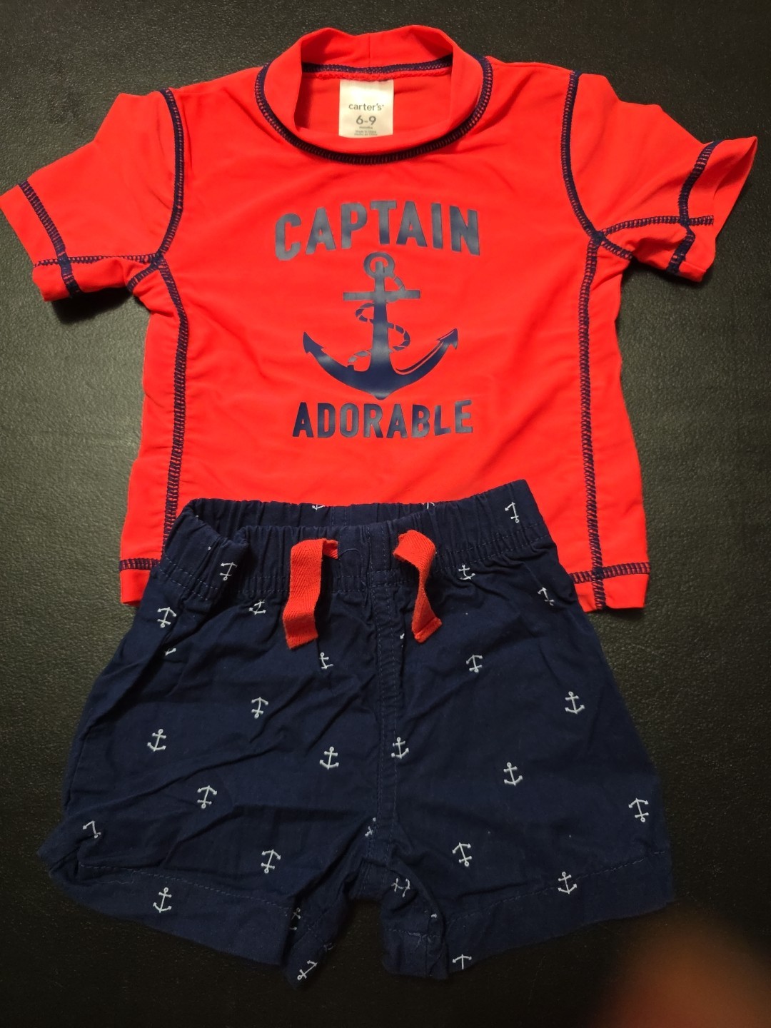 Boss Sz 6-9m Lot Of Bright Captain Adorable Short And Anchor Shorts