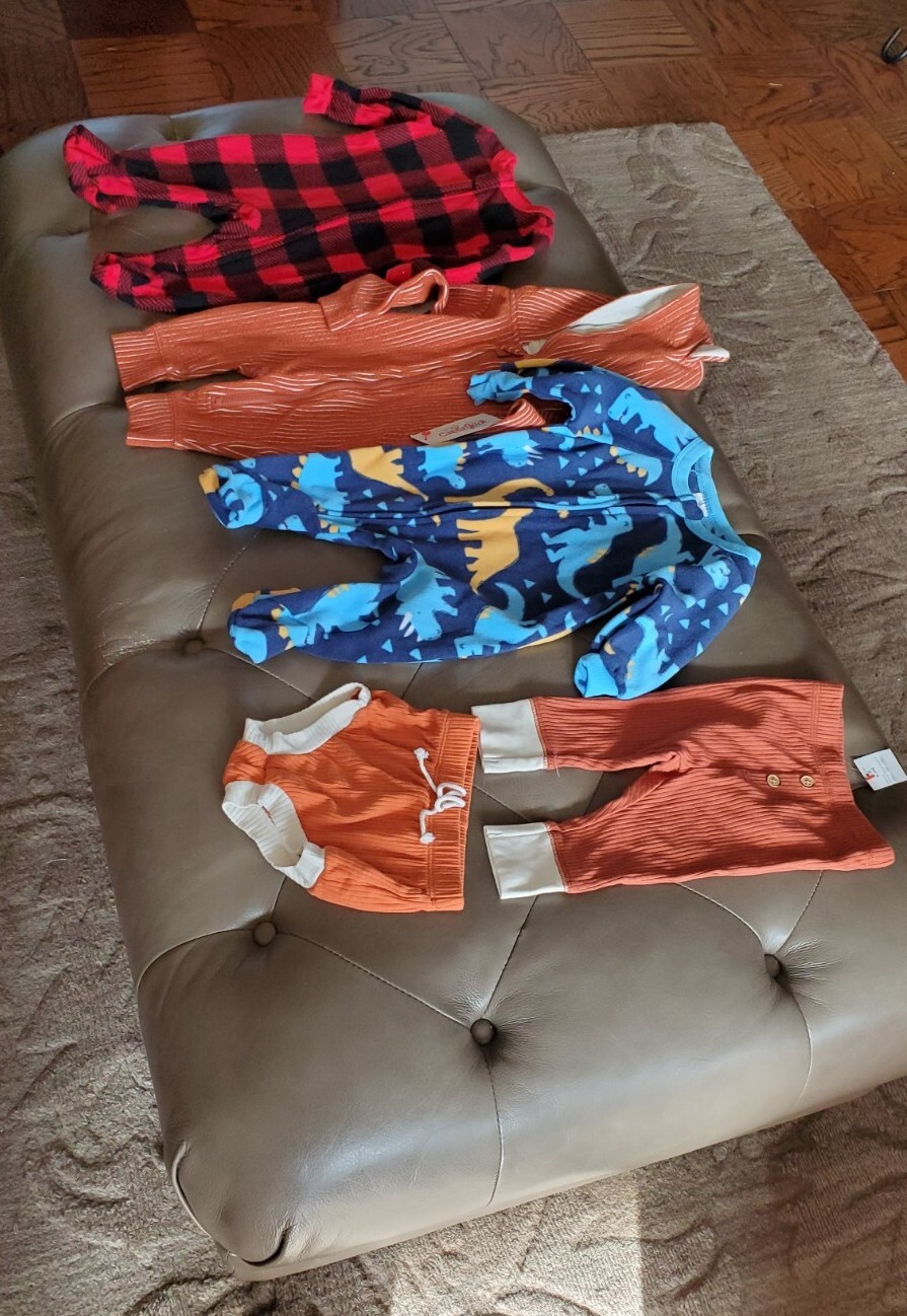 Baby Boy 5 Piece Sleep & Outer Wear Bundle Size 0-3 Months See Description