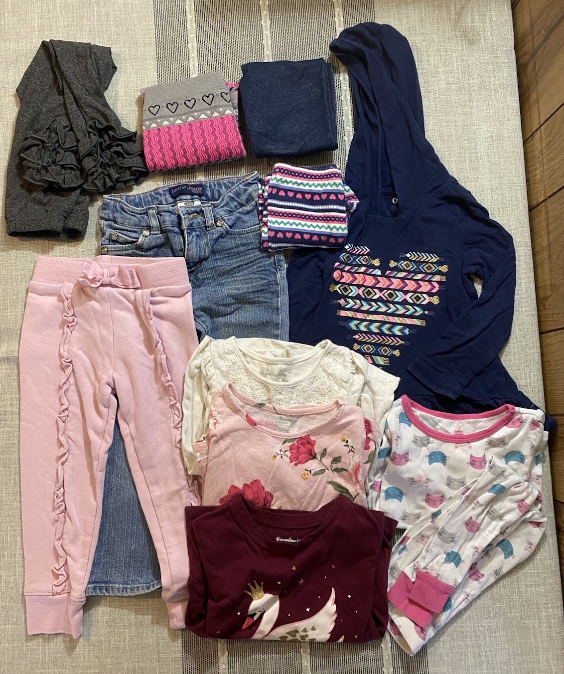 Toddler Girls Winter Clothing Lot Bundle Size 3T Mixed Brands Cotton Blend Pants