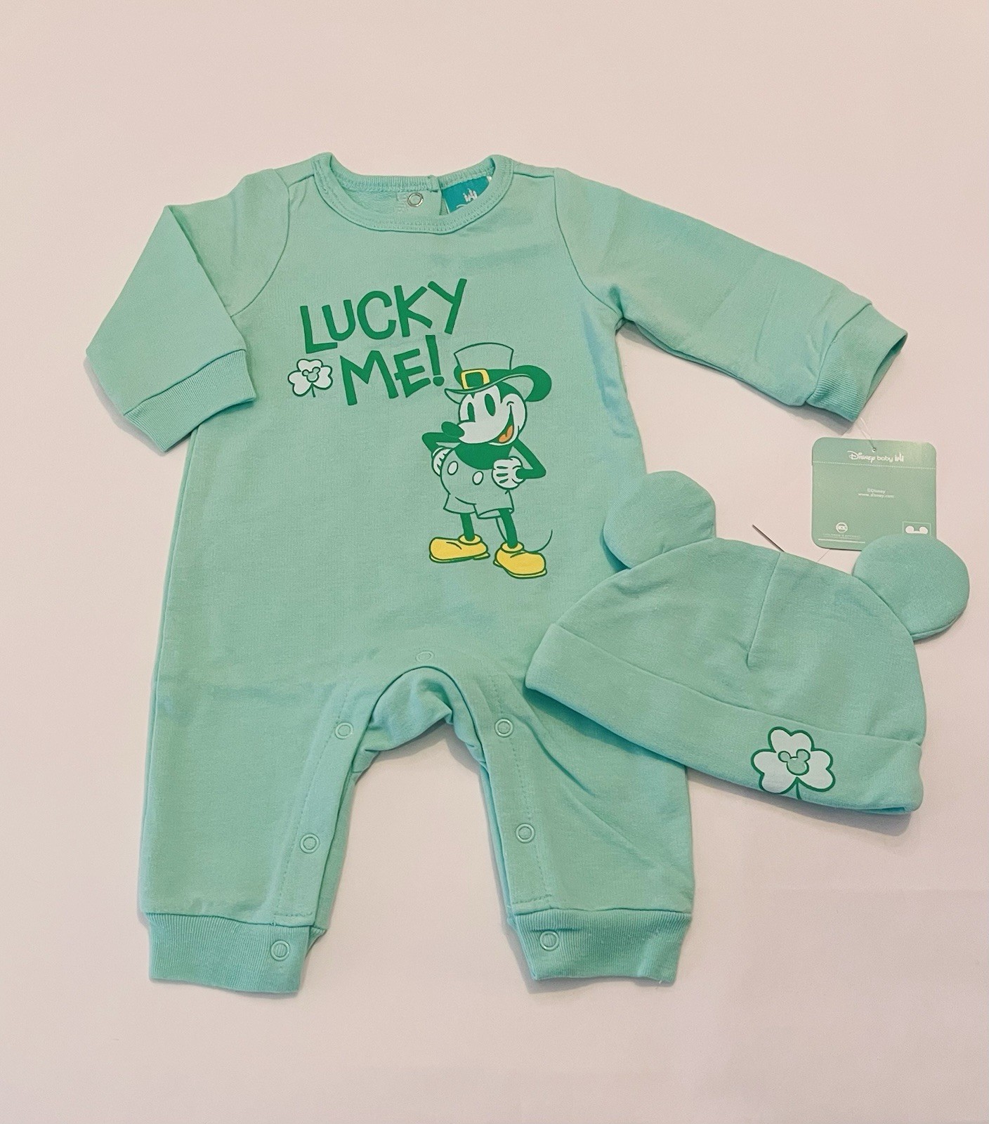 Disney Baby Boy Mickey Mouse 3-6 Months Jumpsuit Hat 2 PC Set Cute Outfit New