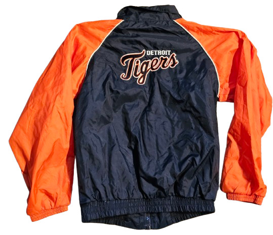 Detroit Tigers Jacket and Pants Set Nylon Outfit Youth Size 7 Warm Up Track Suit