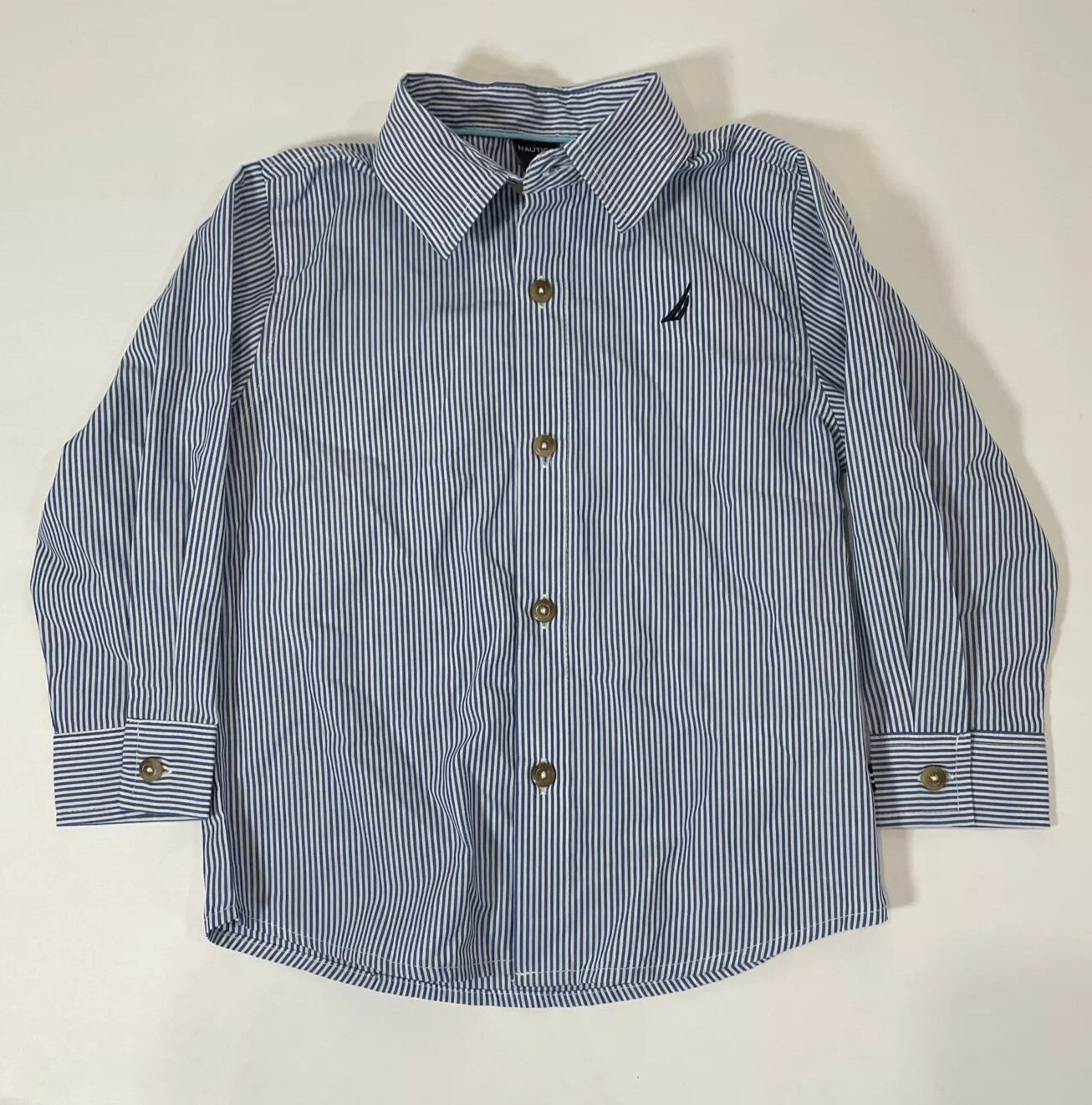 New Nautica Toddler Boys Size 3T Dress Shirt and Sweater Vest Set Blue