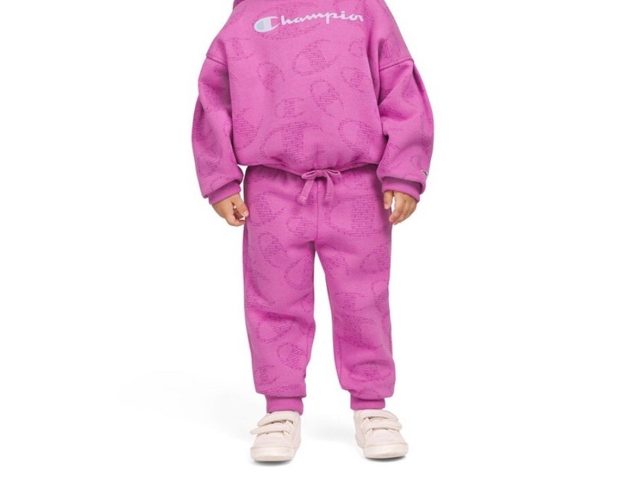 Toddler 3T Girls Rose Bud Purple 2 Pcs Champion Sweatsuit Sweatshirt Joggers Kid