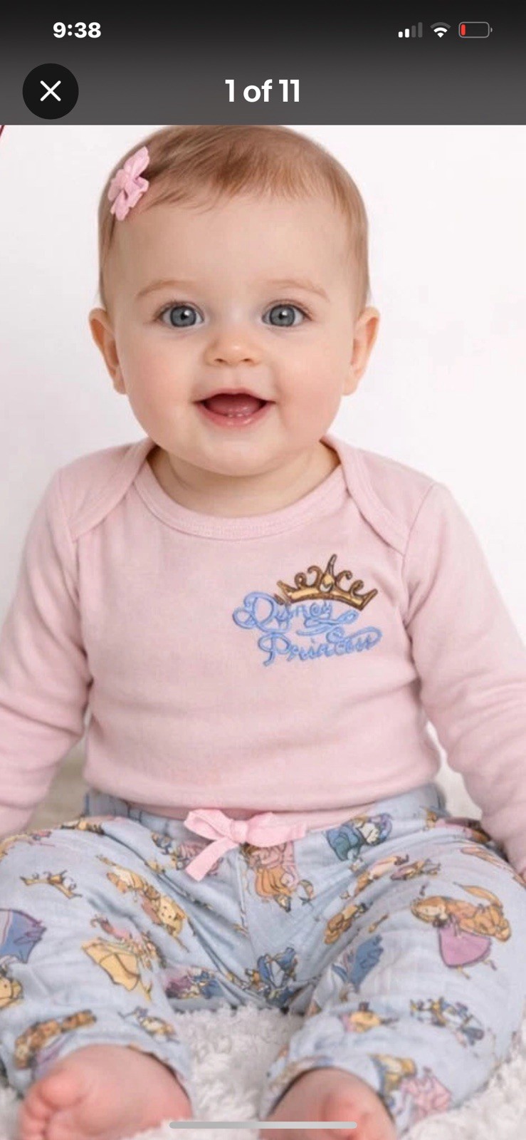 Character Princess Baby Girl 4-piece Ribbed Set 3 Months