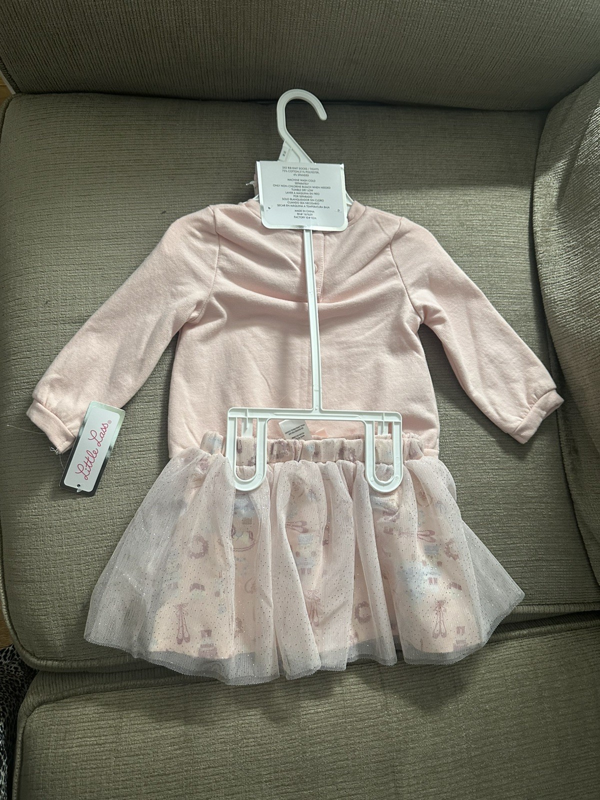 LITTLE LASS BABY 3 piece set pink/white Size 12 months
