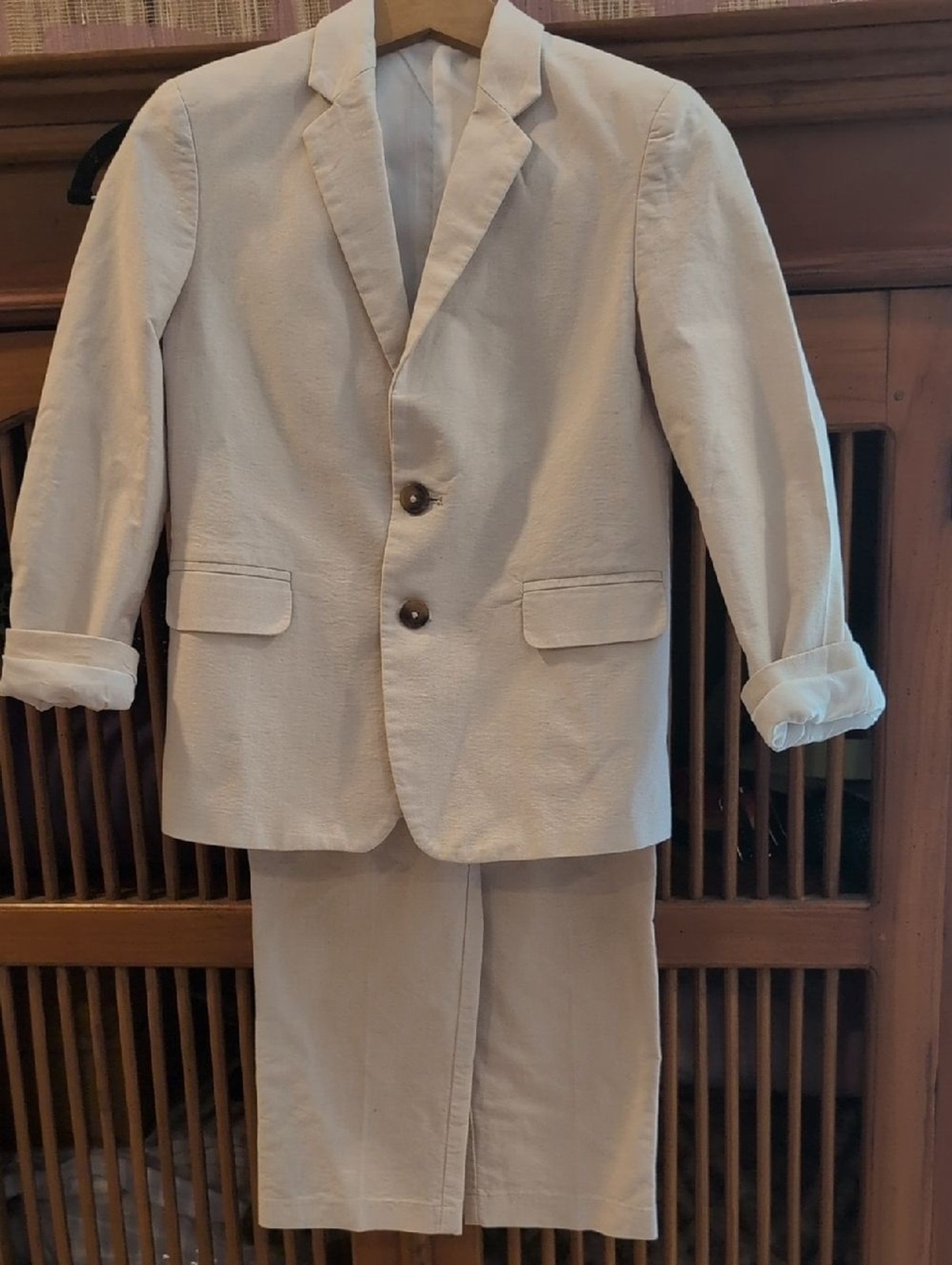 Nautica Boys Cream Two-Piece Blazer and Pants Matching Set