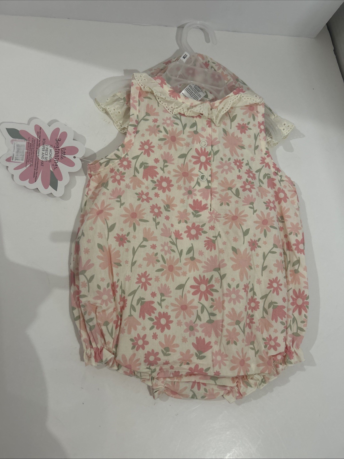 Little Beginnings 12 Months 2pc Romper And Hat