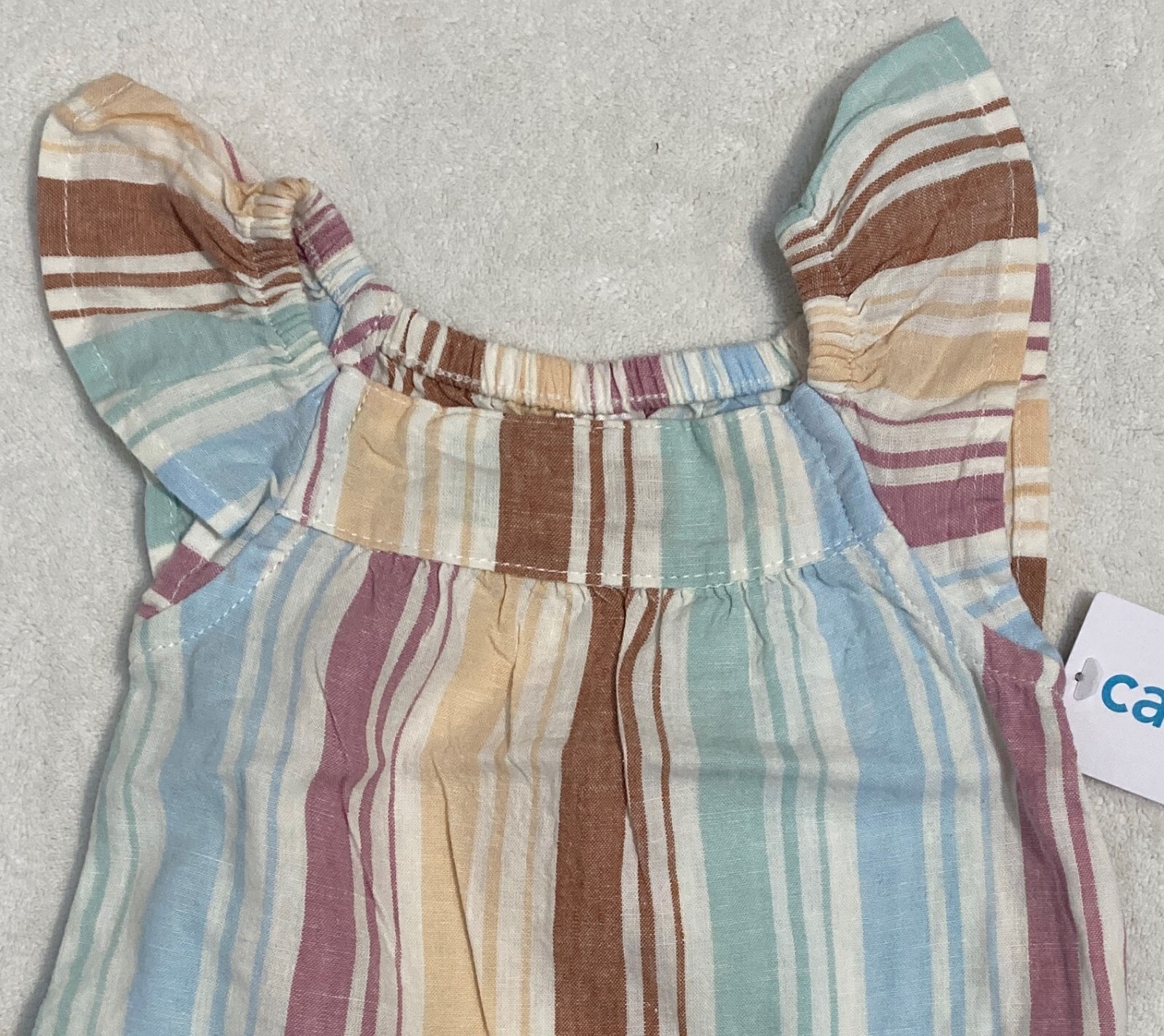 Carter’s Baby Girls 2-Piece Top & Short Set Cotton/Linen Blend Size 3M NWT