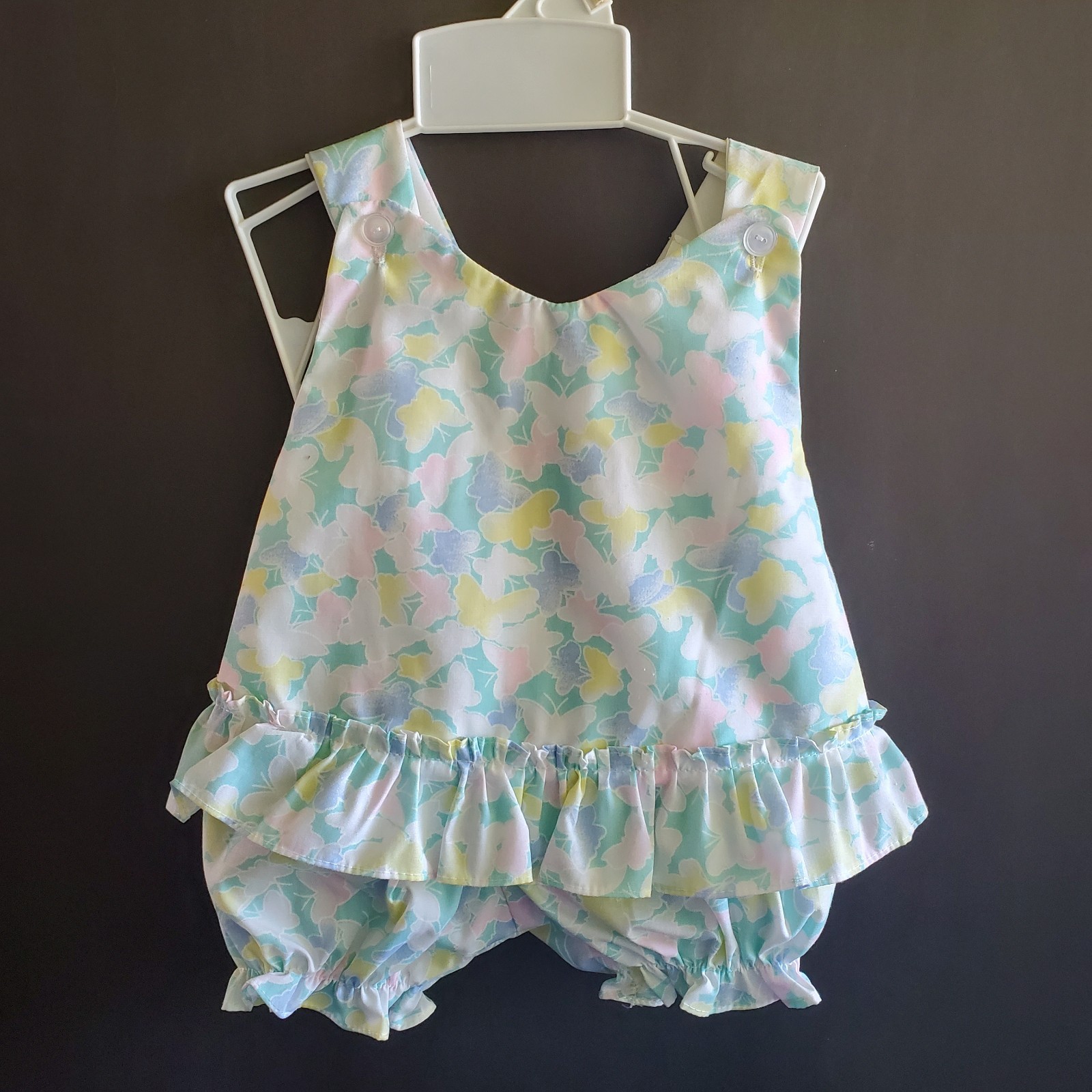 Vintage Babyfair Infant Sundress with Bloomers Cute Butterflies 12 months