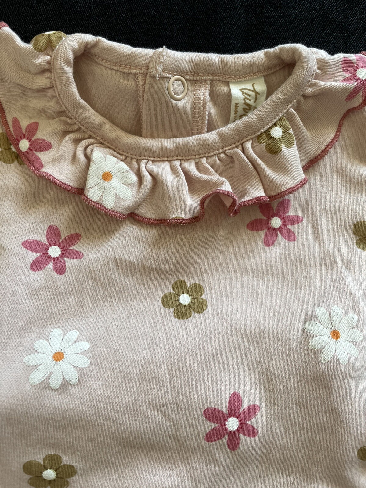 Tun Tun (Peru) EUC Blush/Pink/White Floral Pima Cotton Top & Leggings-3-6Mos