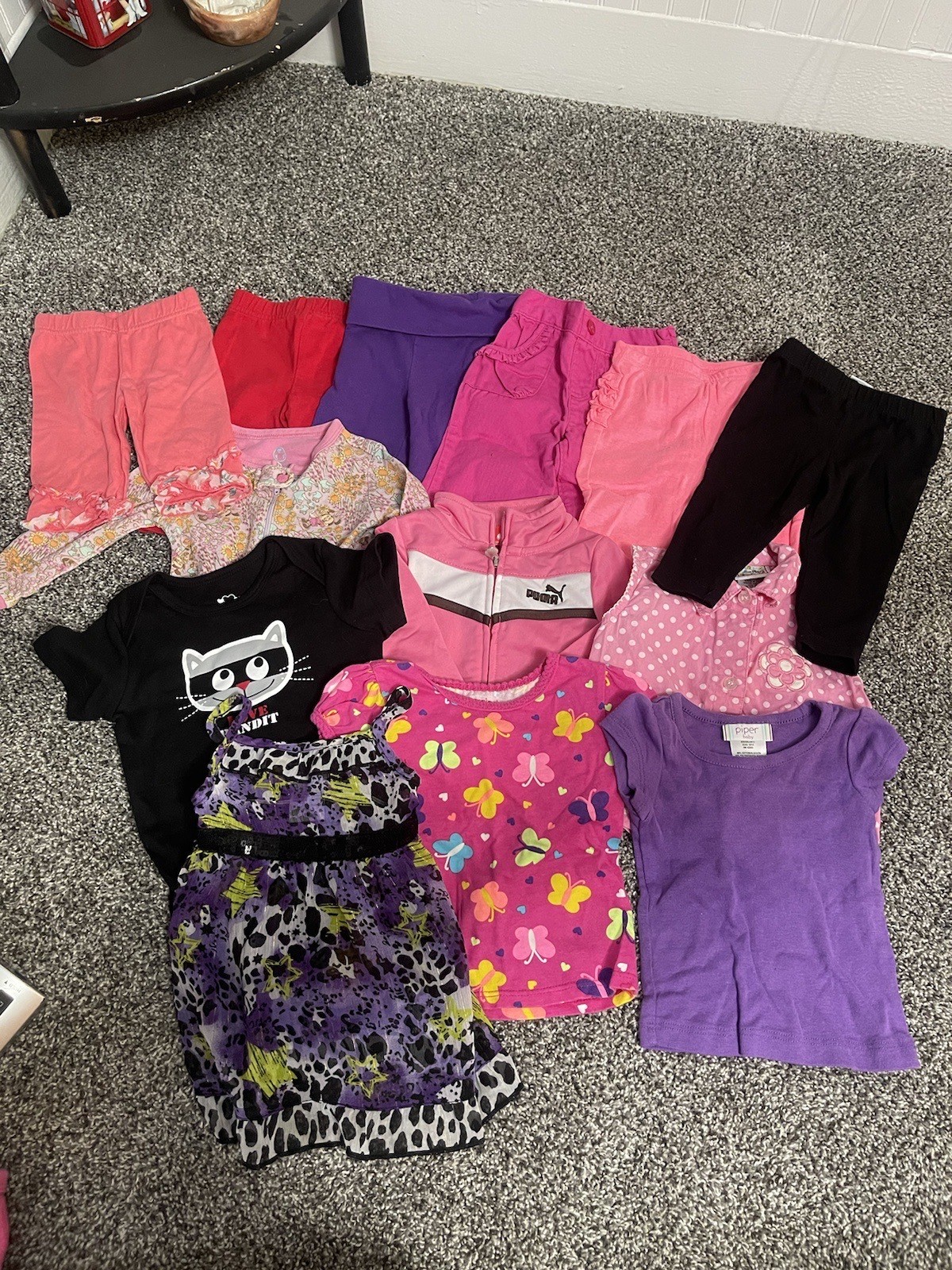 Girl’s size 12M clothing pants, shirts, bodysuit, dress bundle