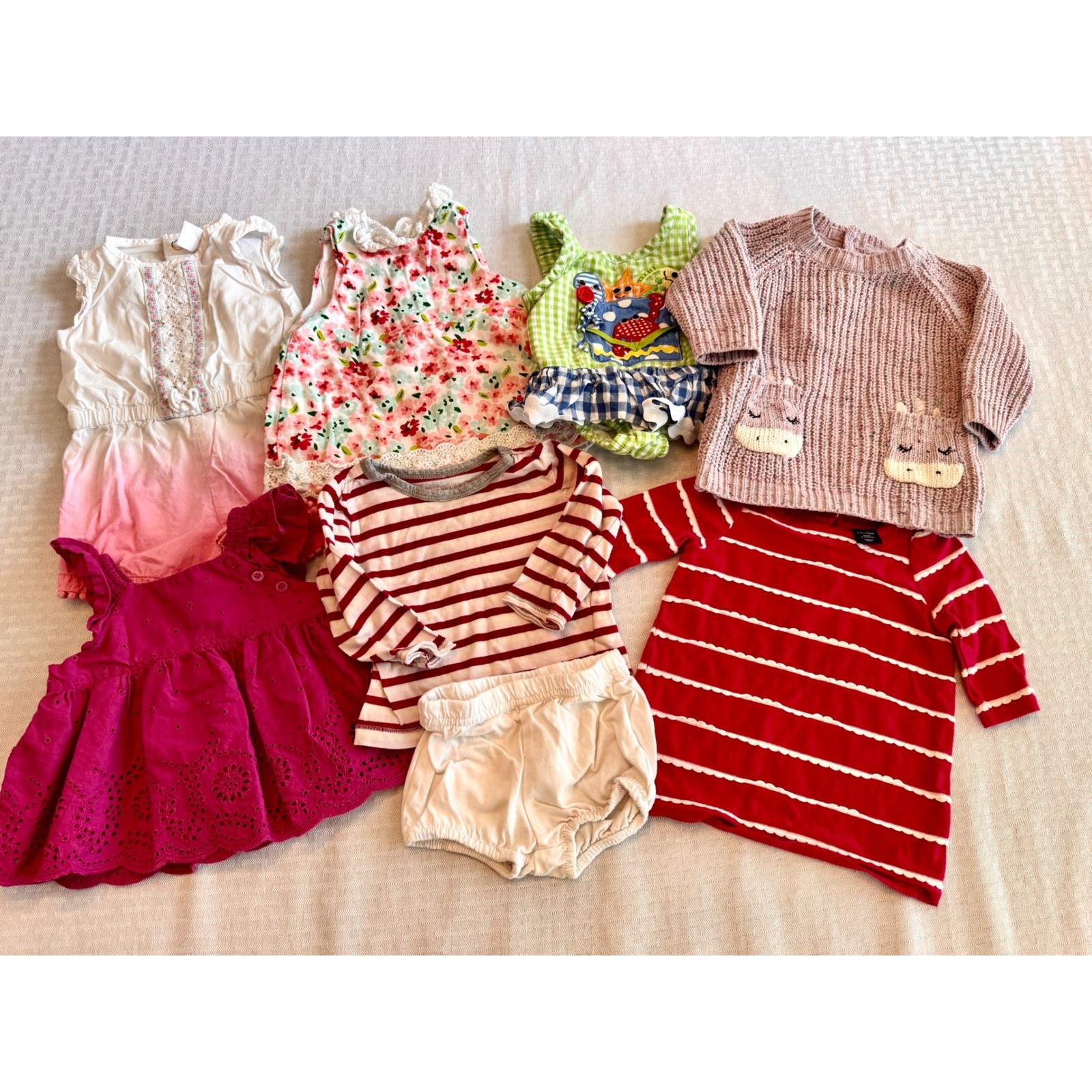 Baby Girl Clothing Bundle 0-3M 3M babyGap Mud Pie Burt’s Bees Carter’s 8pc Set