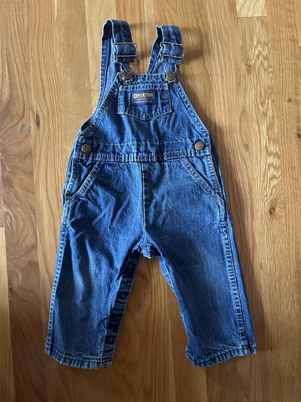 Vintage 80s 90s OshKosh B’gosh Denim Vestbak Overalls Baby Size 18 Months USA
