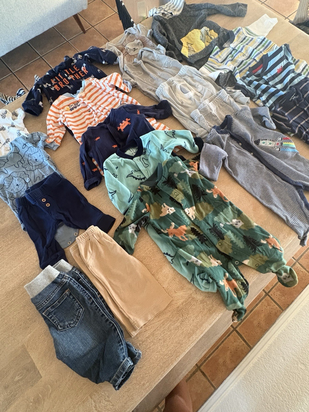 Baby Boy Three Months Clothing Lot Pajamas Pants Short Shorts Giraffe Navy B