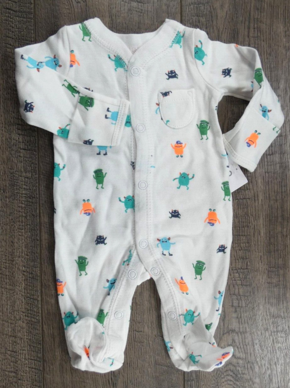 Baby Boy Clothes New Carter’s Preemie Little Monsters Footed Outfit