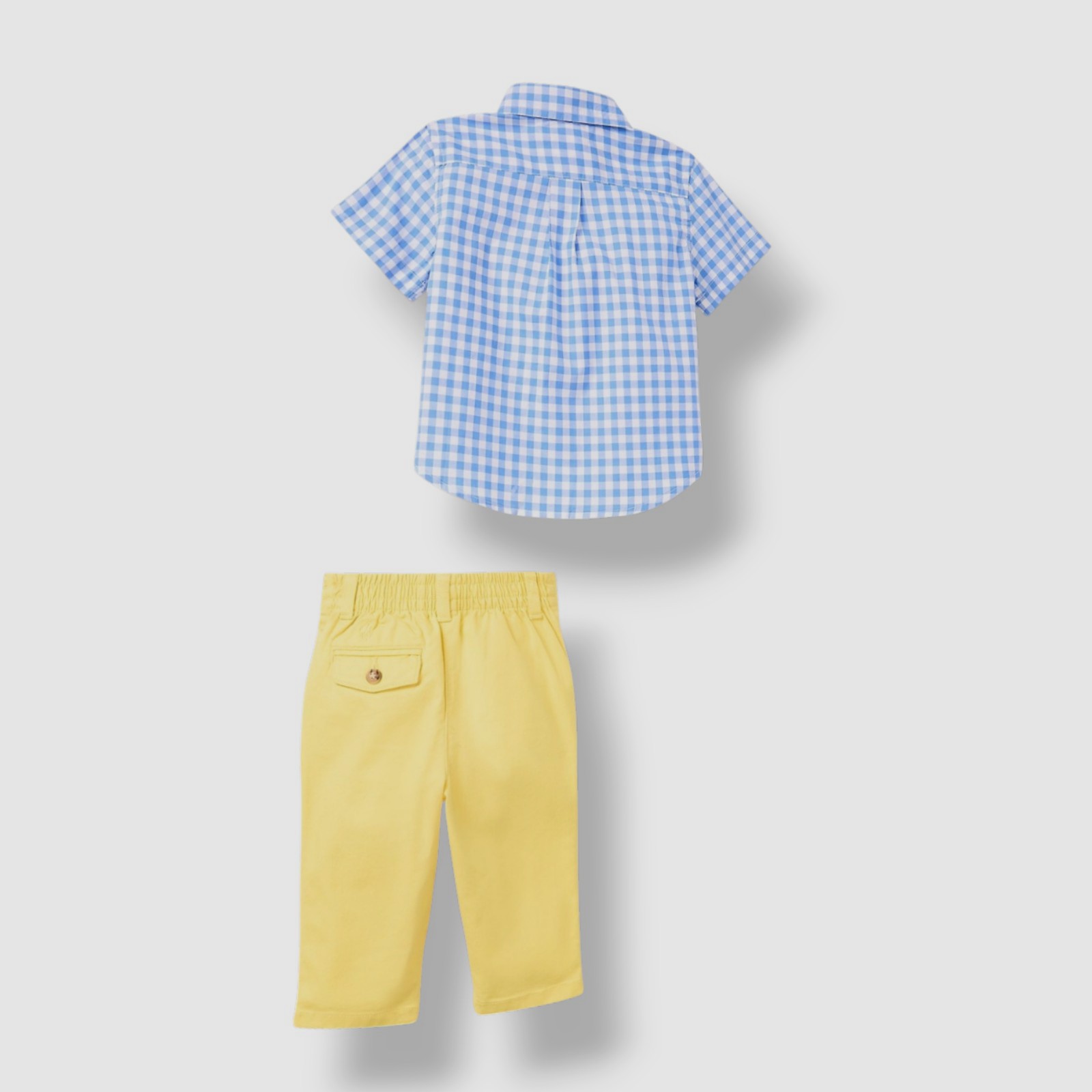 Polo Ralph Lauren Baby Boys Blue Cotton Shirt and Flex Abrasion Pants Set 6M