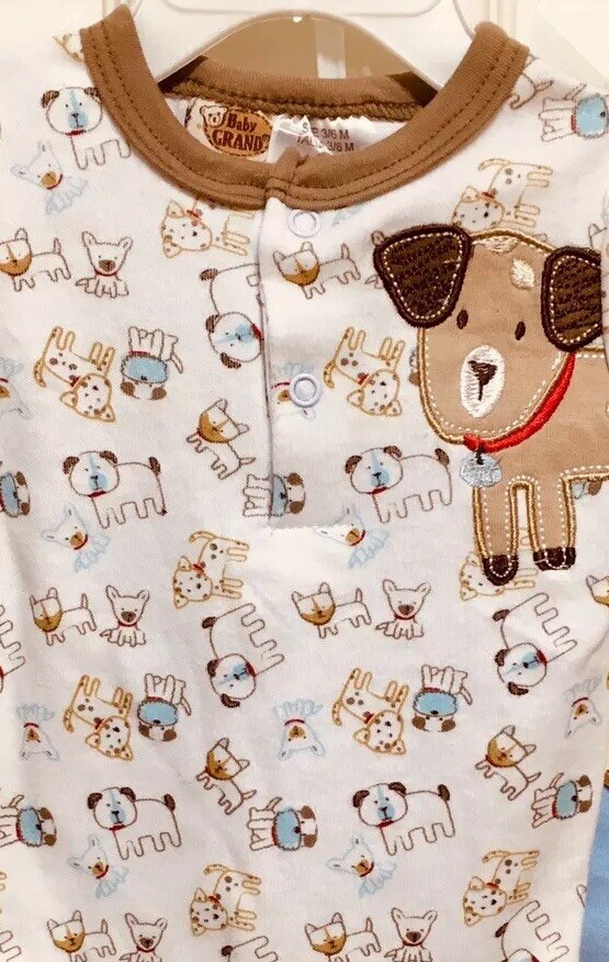 Baby Grand Two Piece Suit Blue White Dog Puppy Medium 3-6 New NWT