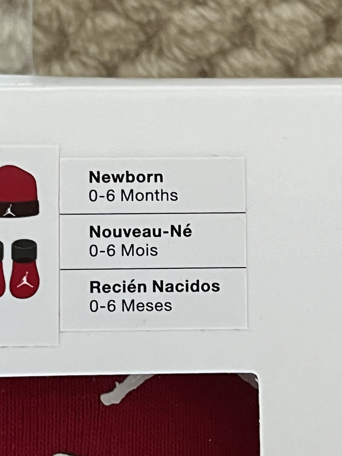 Jordan Baby Boy Bodysuit, Hat & Booties Set Red 0-6 Months
