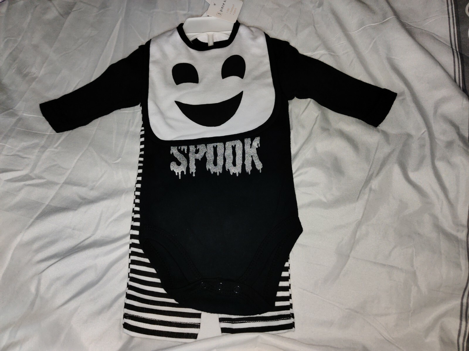 Modern Baby Too Cute to Spook Outfit 3 Pc Set Cotton Size 3-6 Months