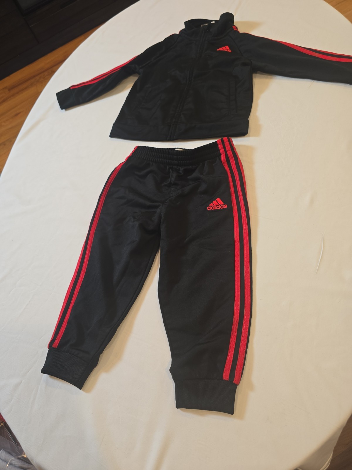Adidas 2 Piece Long Sleeve 3-Stripes Jacket & Pants Baby Clothes 18 months