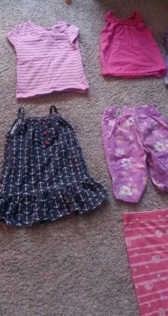 Baby Girl 12-18 Month Clothing Lot of 25 Pieces Assorted Items And Colors.