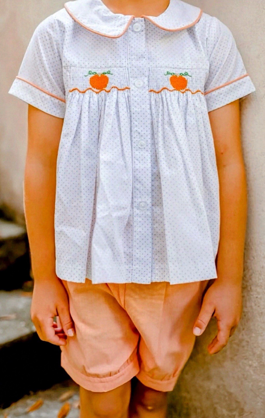 Girls NWT Castles & Crowns Smocked Short Set Shirt 2 Pc Thanksgiving Free Bow 2T
