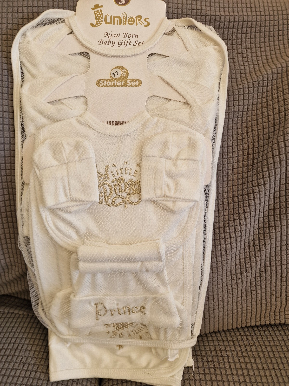 Newborn Baby Boy 11-Piece Gift Set Lilsoft Little Prince White Gold Starter BNIB