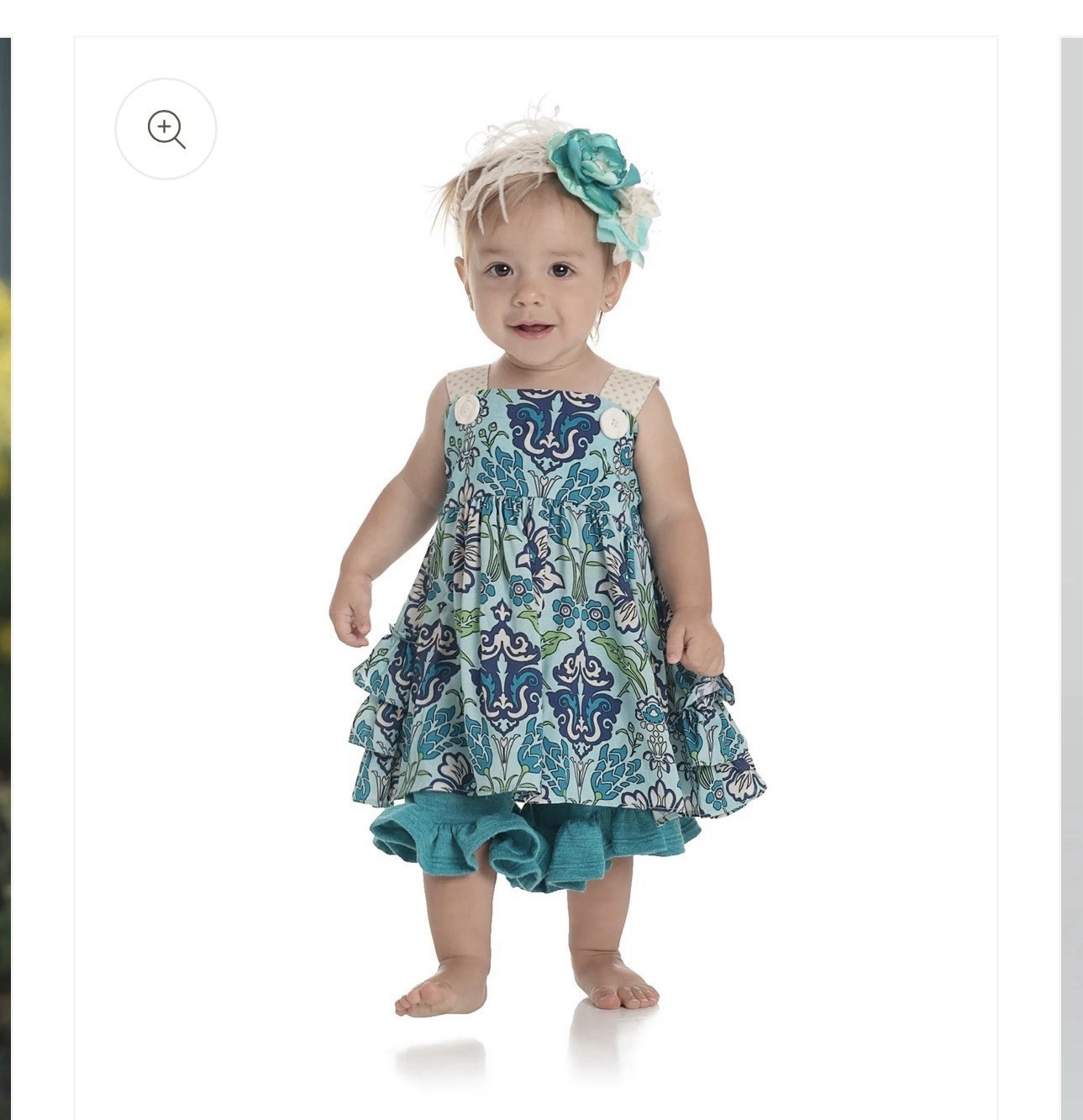 Persnickety Girls Outfit 2T Olivia Jumper Mae Ruffle Shorts 2pc Teal