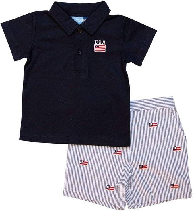 Good Lad Toddler Boys 4th of July USA Flag Short Set 2T 3T 4T