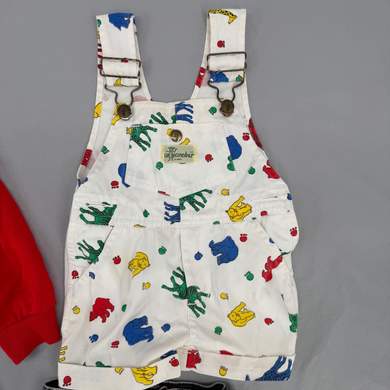 Vintage Toddler Boy Lot 12M Disney Mickey Mouse Hoodie Overalls Acid Wash Jeans