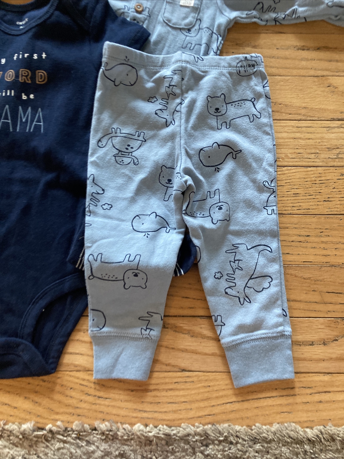 Carter’s Baby 4-piece Size 9 Months Playwear Set – Blue, Brown, or White NWT