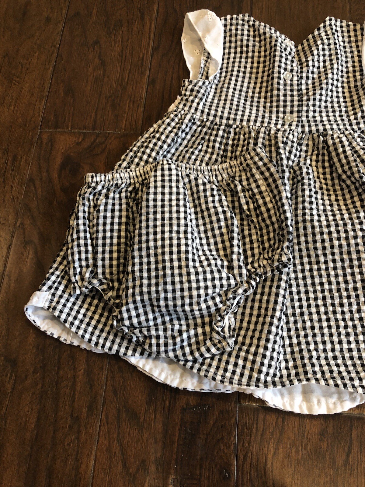 Youngland Black And White Checked Bumblebee/Butterfly Outfit 24M