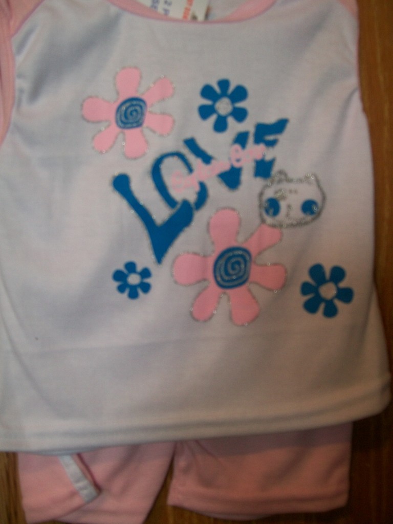 WCK Love captain cow pink 12 Months 2 two piece shorts Girls everyday sleeveless