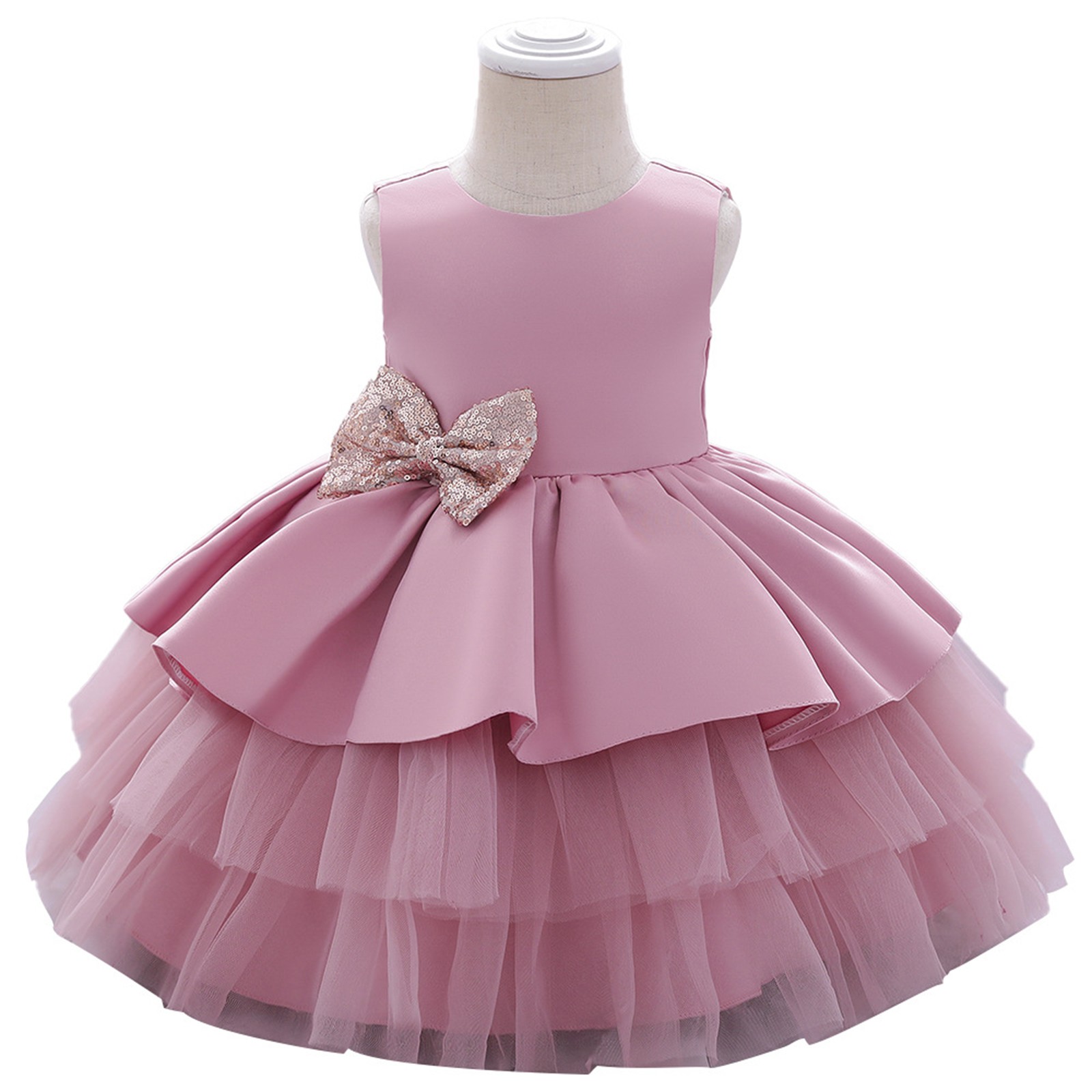 Baby Girl Princess Dress Bow Tutu Birthday Party Lace Princess Dress